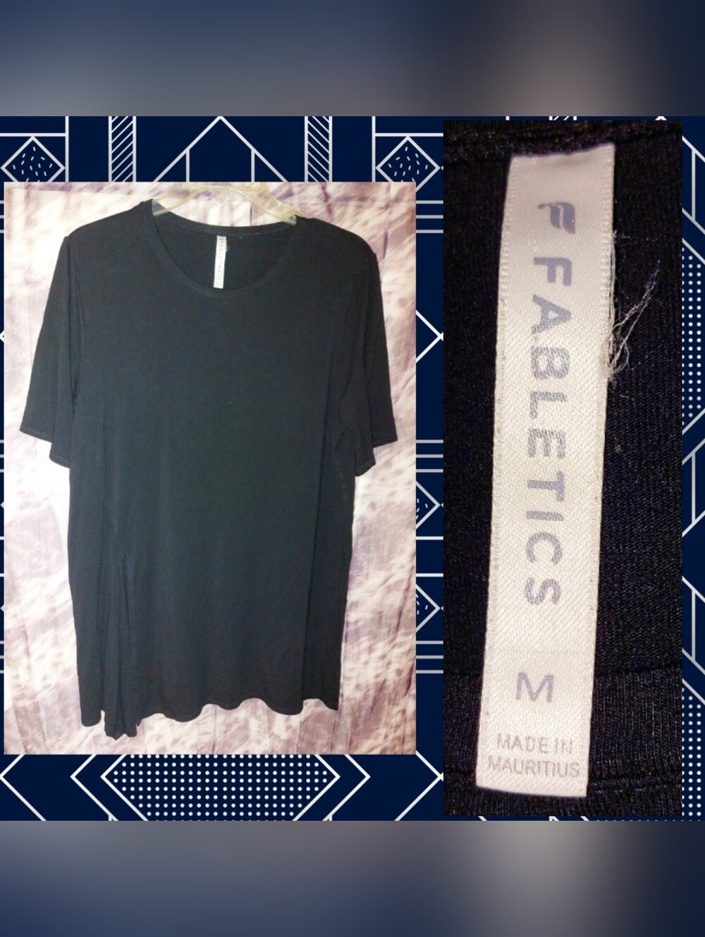 Fabletics brand Black Crew Neck L/S Soft Knit Top w/Side Slits Sz Medium